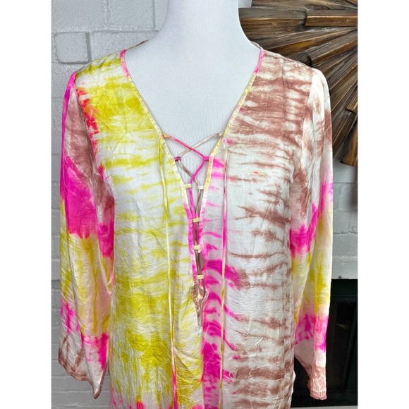 Juliet Dunn London Silk Tie Dye Kaftan - Picture 3 of 9